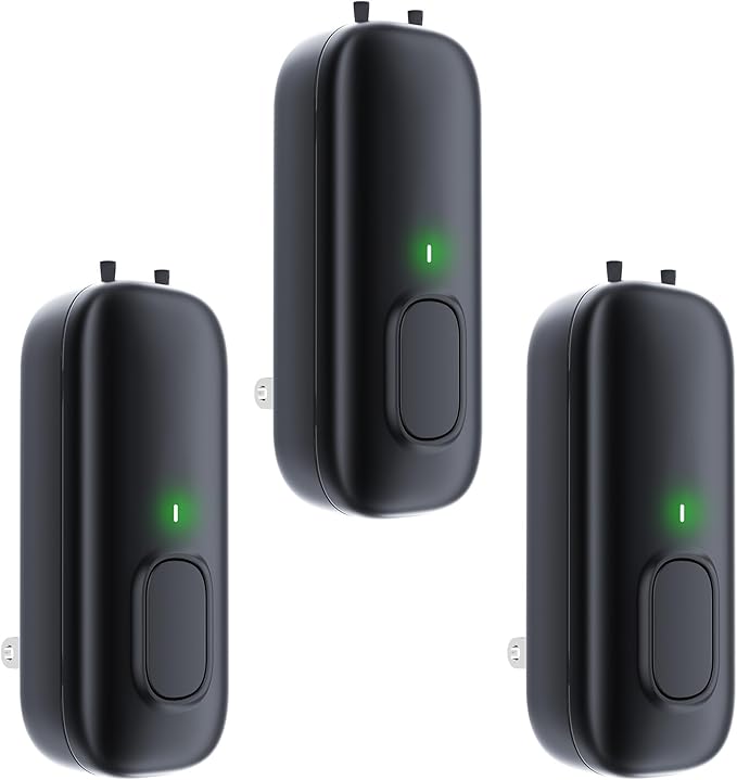 Plug In Negative Ion Air Purifiers Quiet Air Freshener for Bedroom Office Basement - Portable Mini Air Cleaner Odor, Dust, Pet Smell (black 3pcs)