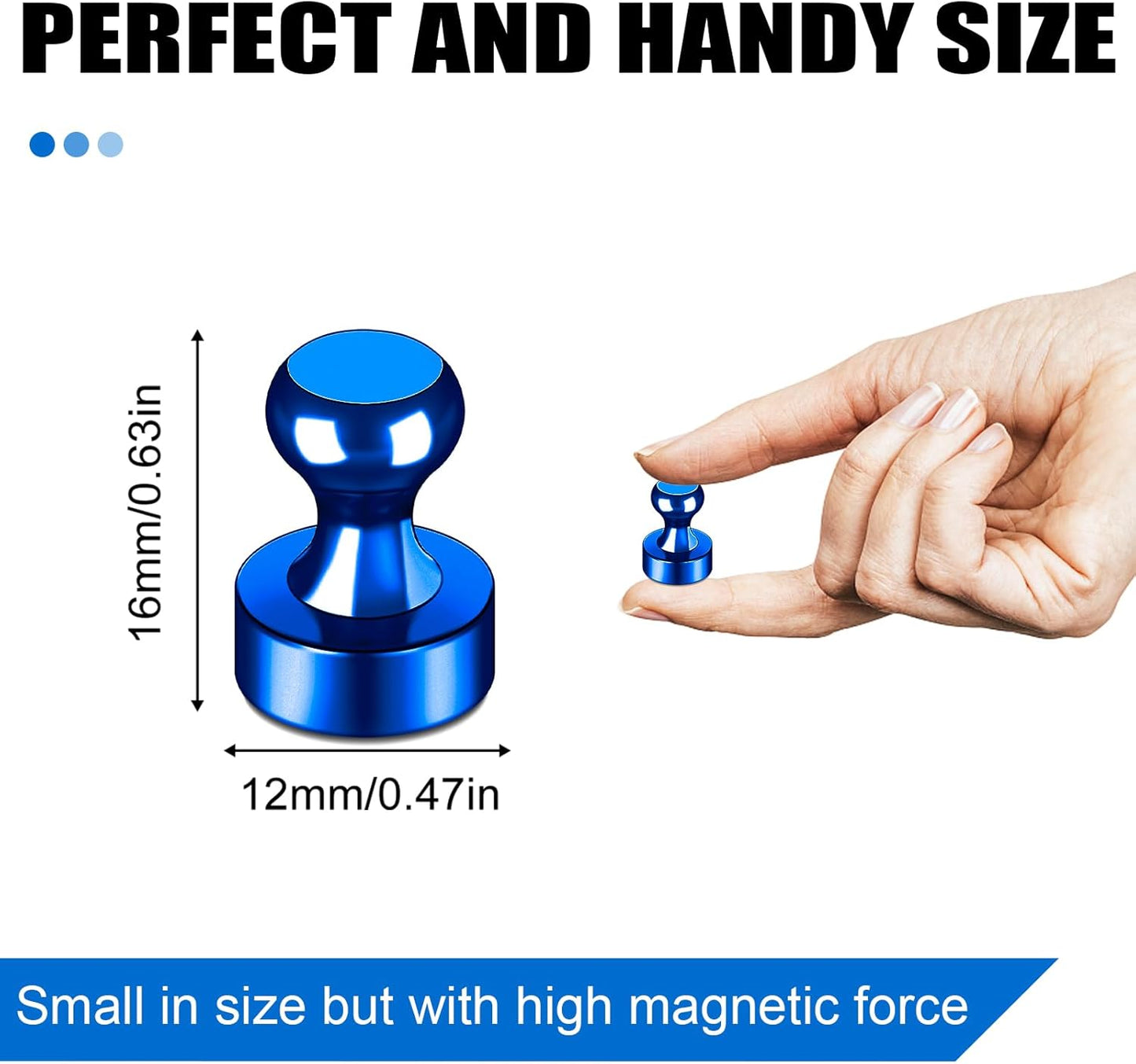 LOVIMAG Fridge Magnets 20Pcs Refrigerator Whiteboard Small Strong Magnet Classroom Kitchen Accessories Decorative Locker Set Decor Must Haves Office Calendar Refrigerador Magnetic Cute Crafts Blue