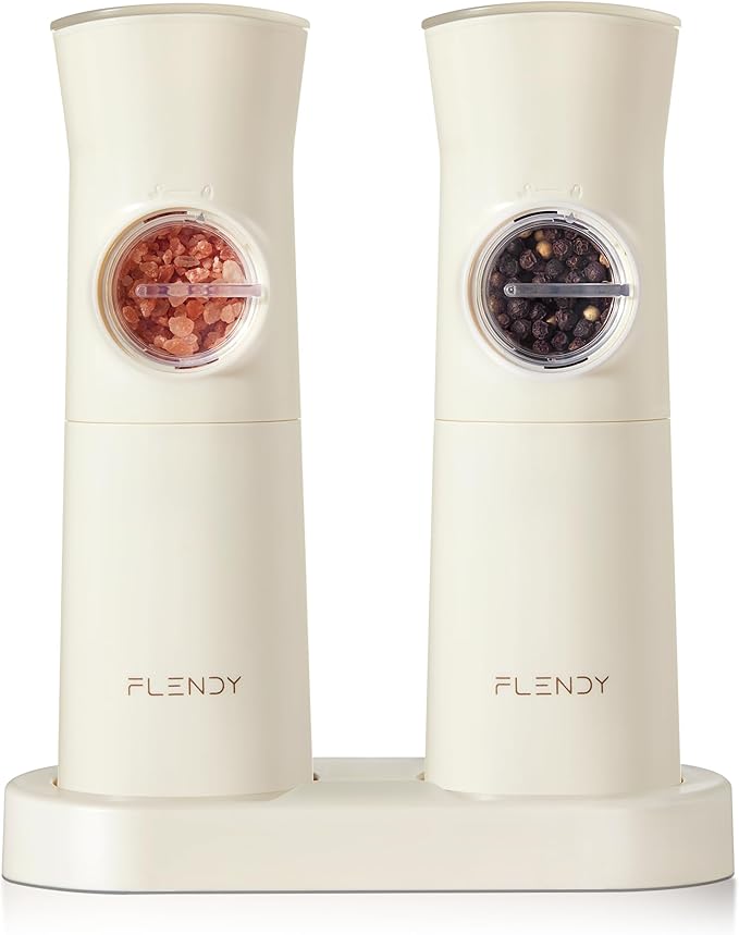 Gravity Electric Salt and Pepper Grinder Set Rechargeable, Automatic Salt and Pepper Grinder Set with USB C Charging Base, Gravity Salt and Pepper Shakers Set Electric