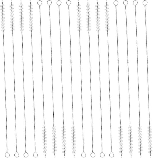 16pcs Straw Cleaning Tool with Long Nylon Bristle Brushes for Drinking Straws Tubes Bottles and Narrow Pipes Wire Hanging for Easy Storage
