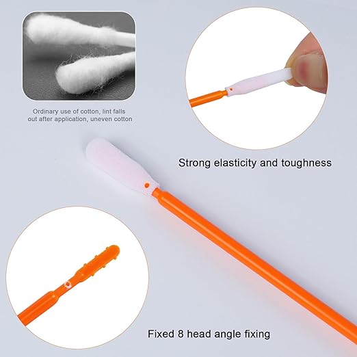 Wellgler's 100pcs 6.42'' Cleaning Swabs,Multi-Purpose Cleanroom Foam Tip Cleaning Swab Kit for Camera, Optical Lens, Arts and Crafts, Painting, Gun, Printer, Automotive Detailing