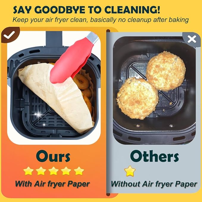 BYKITCHEN Small Air Fryer Liners for 1 to 3 QT Airfryer, 5.5in Mini Airfryer Parchment Paper Sheet, Compatible with CHEFMAN 2 Quart, Cosori 2.1QT, Dash 2.6Qt, Instant Pot Vortex 2QT Airfryer (120PCS)
