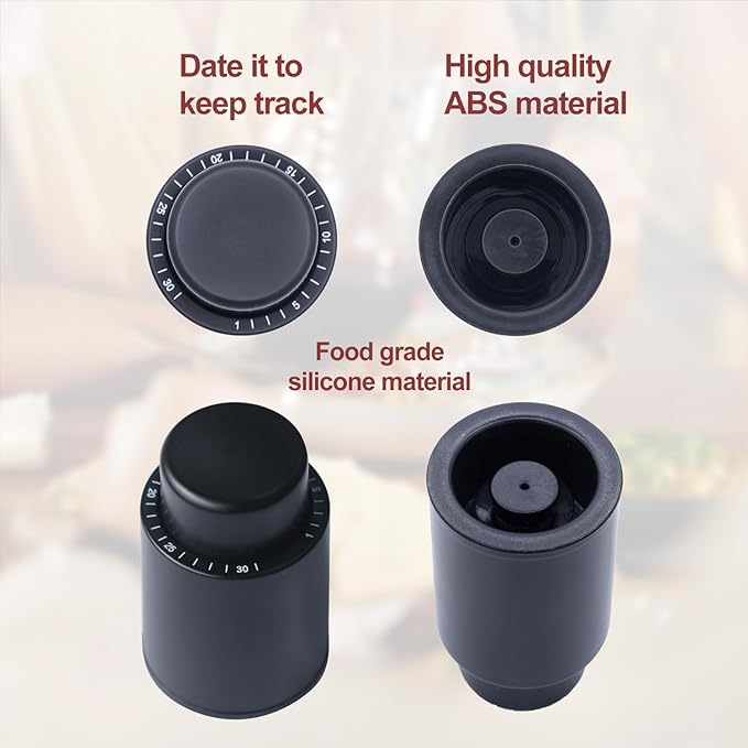 Vacuum Wine Stopper W/Pump, 2-Pack Wine Preservers Savers, Wine Bottle Sealer Blocker, Gifts for Wine Lovers | Reusable Wine Accessories, No Worry Waste Wine
