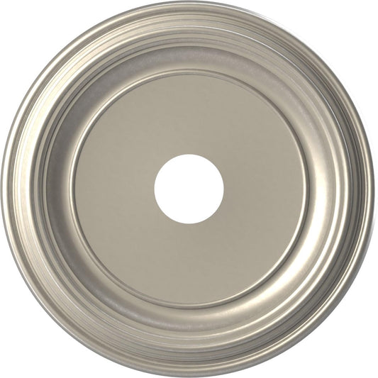 19Od X 3 1/2Id X 1 1/2P Traditional Thermoformed Pvc Ceiling Medallion (Fits Canopies Up To 11 1/2), Bright Coat Aluminum