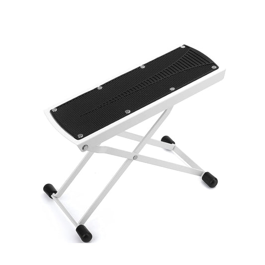 5 Core Guitar Foot Stool - 6-Level Height Adjustable Metal Folding Foot Rest With Non-Slip Surface, Stable Rubber Feet, Portable
