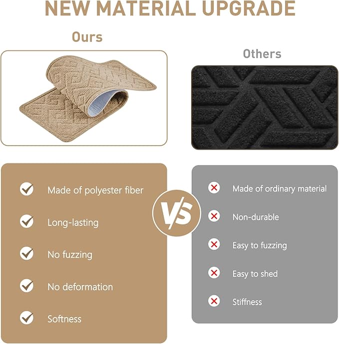 Stair Treads for Wooden Steps, 8" X 30" Non Slip Stair Runner Carpet Indoor with Reusable Adhesive Backing, Soft Tread Mat for Stairs, Ideal for Home, Polyester TPR Backing Stair Rugs-Beige 15 Pack