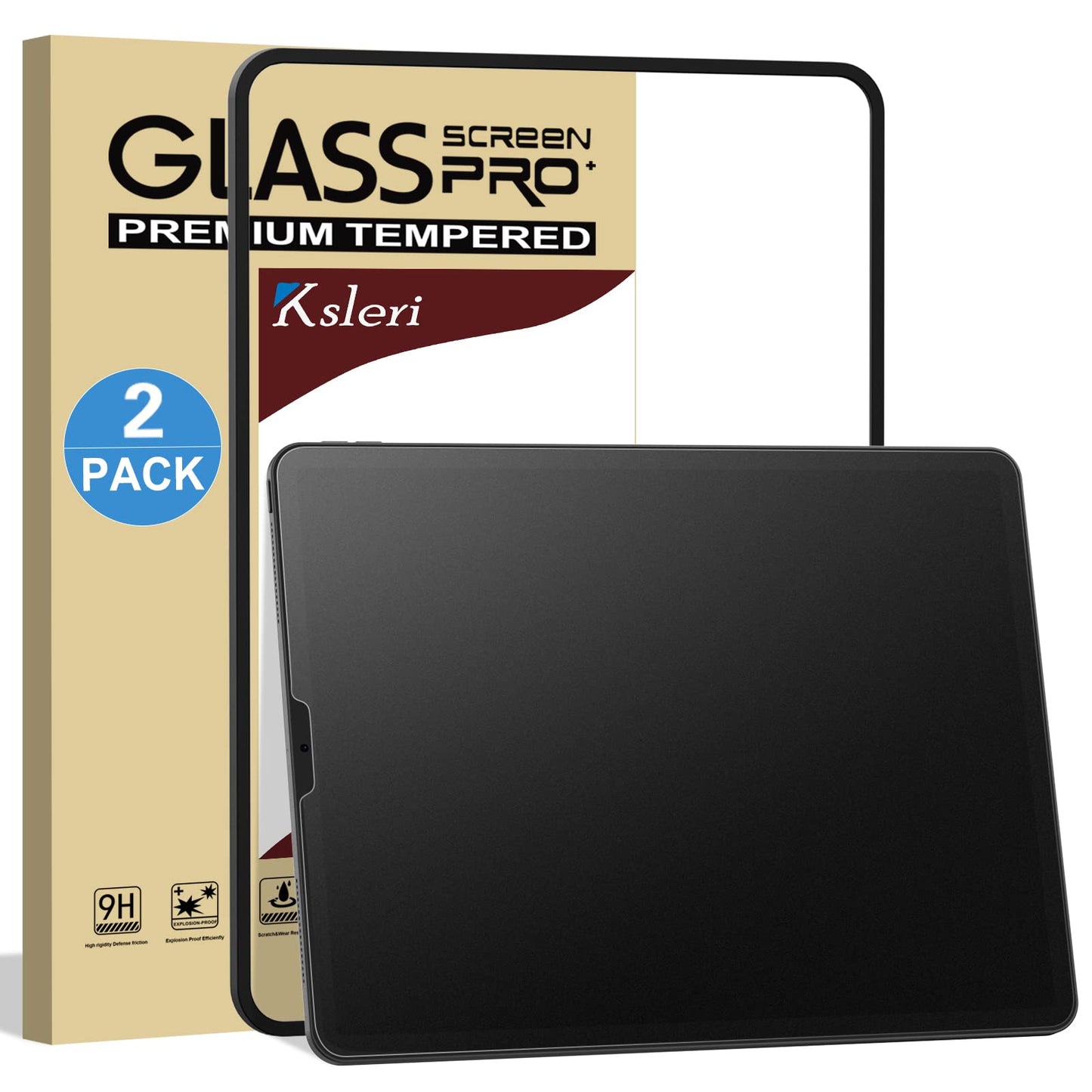 Ksleri [2 Pack Matte Glass Screen Protector for iPad Air 5/iPad Air 4th Generation 10.9 Inch Bubble Free Anti-Glare Anti-Fingerprint Tempered Glass Film with Alignment Frame -Like New