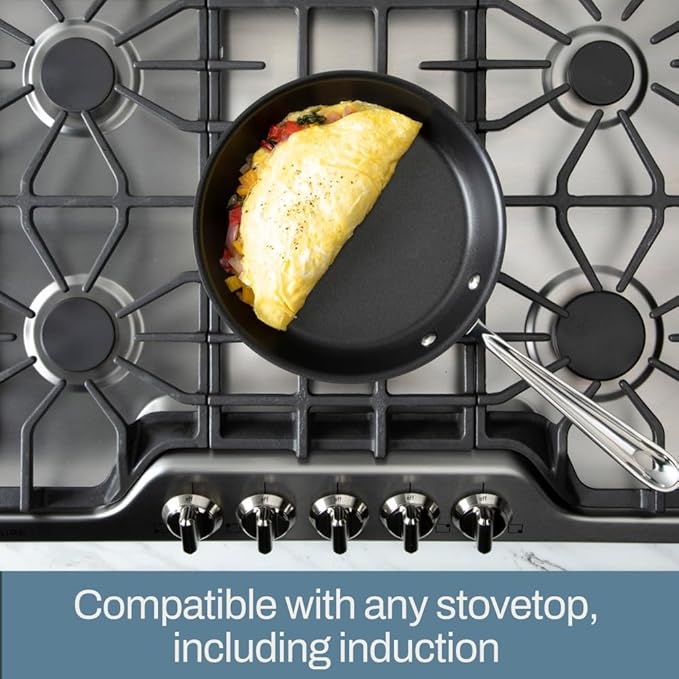 All-Clad D3 3-Ply Stainless Steel Non Stick Cookware Set 10 Piece, Induction, Oven Broiler Safe 600F, Kitchen Cooking Set w/ Frying Pans, Saucepans, Saute Pan, Stockpot, Lids, Pots and Pans, Silver