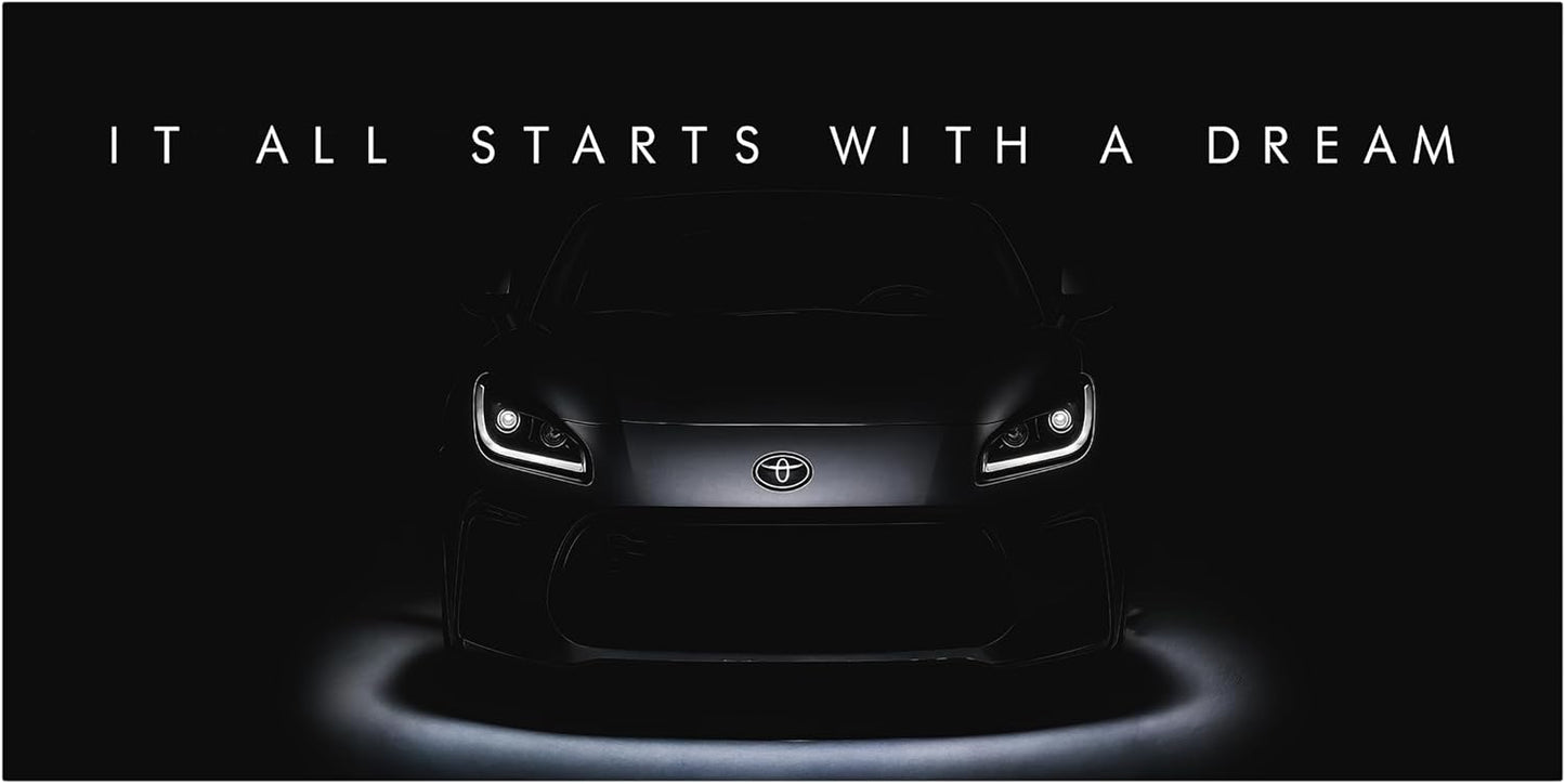 Motivational Wall Art for Office, Super Car Art Canvas, Inspirational Automotive Decor for Toyota GR86 Sportscar Lovers, Motivational Wall Decor for Home, Car Poster (30" x 60" in)