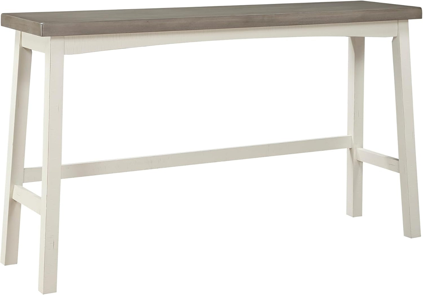 Lexicon Bar Table Set for 3, Small Kitchen Table Set Kitchen Island Table with 3 Saddle Bar Stools, 4 Piece Dining Table Set for Breakfast Nook, Living Room, Apartment, Pub Height, White/Coffee