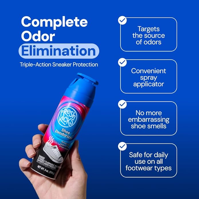 Shoe Deodorizer – Eliminate Smelly Shoes Fast – Strong Sneaker Odor Fighter – Long-Lasting Shoe Freshener Inserts for Gym Bags, Lockers, Closets & Sports Gear