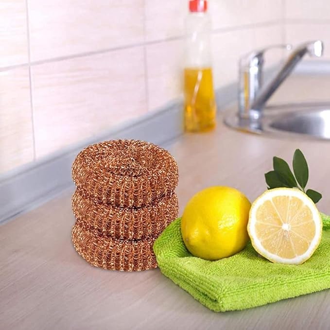12 Pack Copper Coated Scourers Scrubber Pad, Kitchen Cleaning Soldering Copper Coated Cleaner