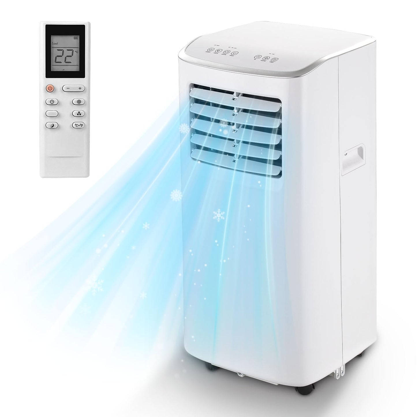 Sprbar 8500BTU Portable Air Conditioner 3-IN-1 with Fan&Dehumidifier AC unit with LED Remote Control up to 450 sq.ft. Room Air C