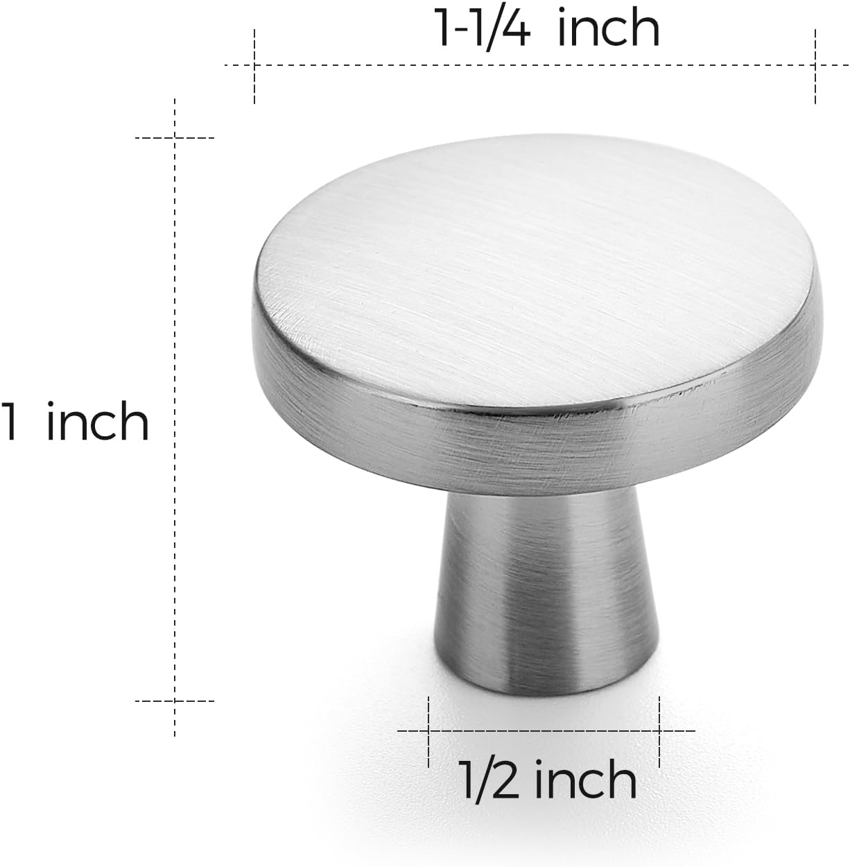 Ravinte 40 Pack Drawer Pulls 1-1/4 Inch Kitchen Cabinet Knobs Brushed Nickel Solid Round Dresser Knobs Simple Cabinet Hardware for Cupboard Drawer Handles