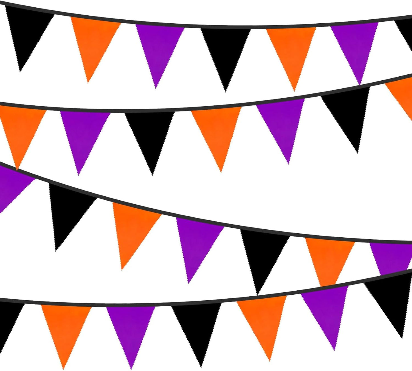 jijAcraft Orange Black Purple Halloween Pennant Banner - 39Ft Halloween Party Decoration Fabric Triangle Bunting Garland for Hallows Eve Fireplace Wall Wedding Birthday Indoor Outdoor Decoration