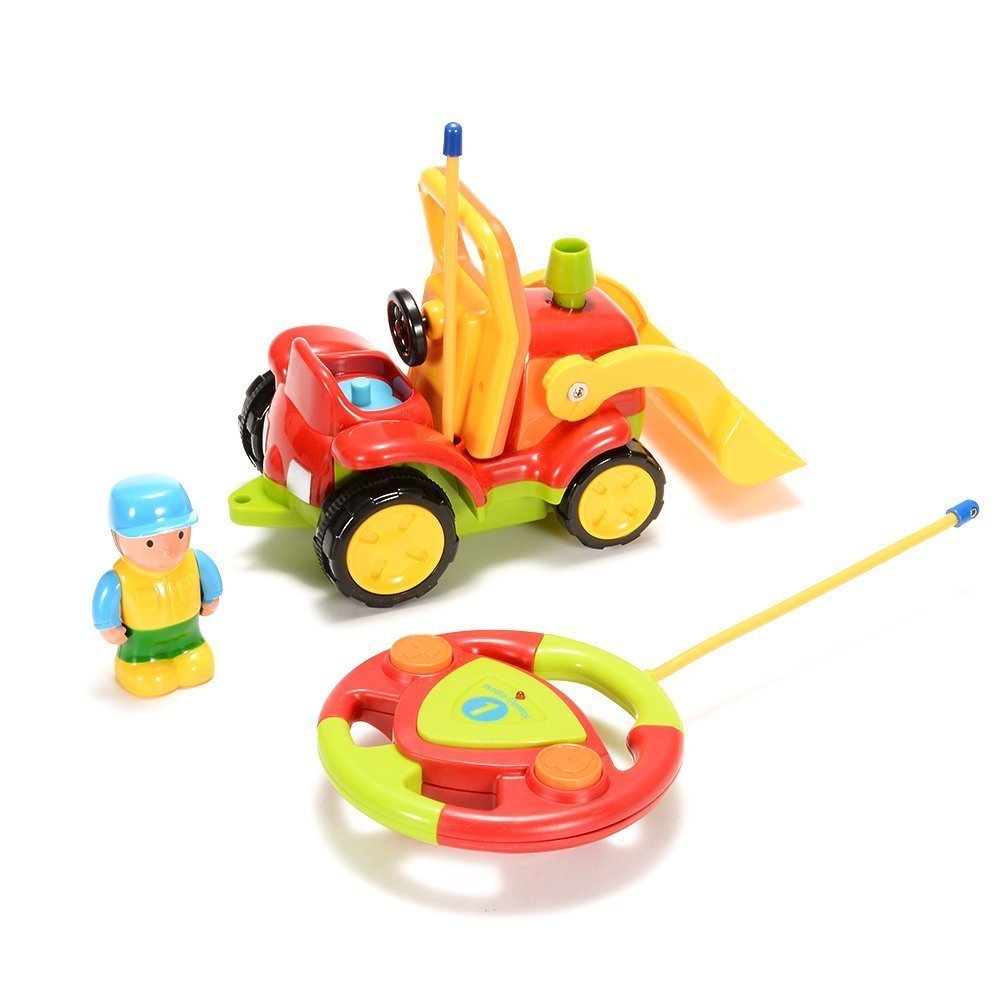 Haktoys Remote Control Bulldozer Toy for Toddlers – Easy RC Construction Tractor with Blade for Boys & Girls Ages 18 Months and Up | First Remote Control Vehicle for Kids