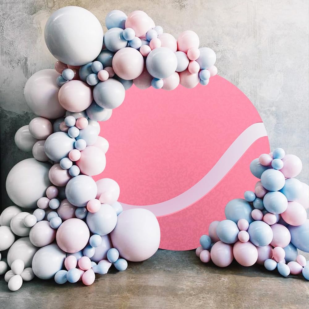 Leyiyi 3x3ft Tennis Round Backdrop Cover Polyester Pink Tennis Balls Photography Background Sports Themed Birthday Party Decoration Tennis Ball Stadium Game Background Studio Props Photo Booth