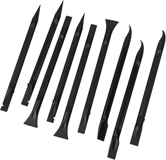 9 Pcs Plastic Scraper Cleaning Tool Set, Multi-Purpose Non-Scratch Hand Tools with Wide, Narrow, Pointed Heads for Removing Dirt, Grease, Stickers, Wax