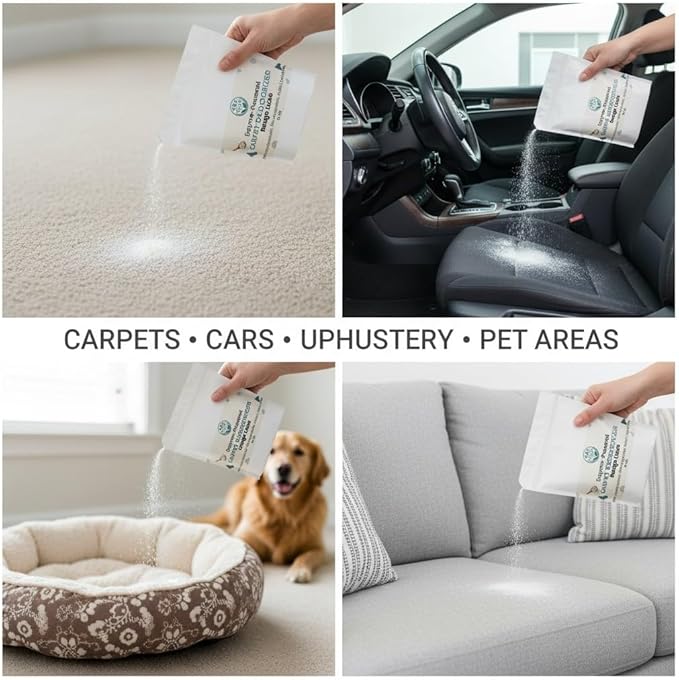 Enzyme-Powered Carpet Deodorizer (Powder) - Rouge Luxe | Natural Pet Odor Eliminator | Bio-Enzymatic Formula, Premium Performance, Eco Friendly | 16 oz