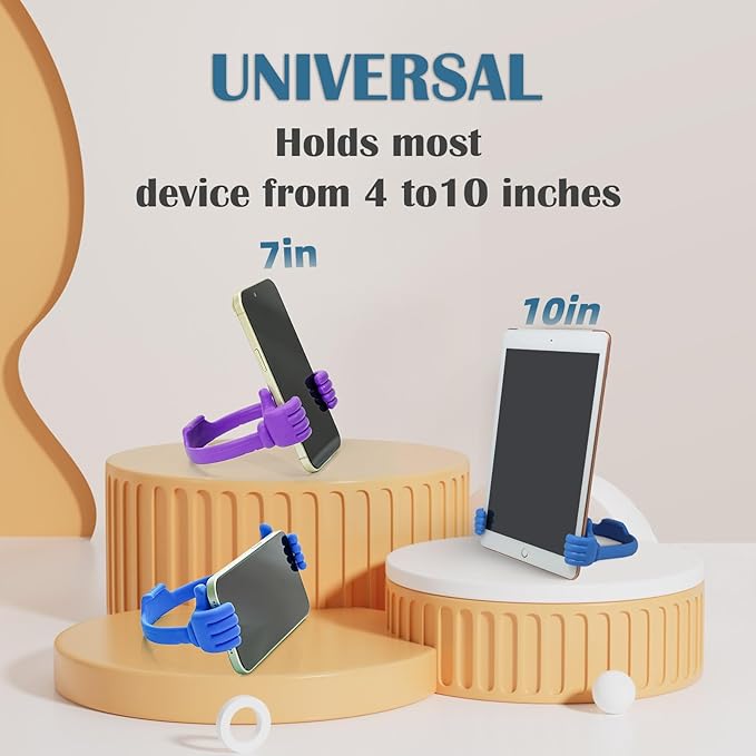 Honsky Cell Phone Stand Holder, Thumbs Up Lazy Phone Stand, Universal Adjustable Flexible, Cute Perfect Stocking Stuffers Gifts for Teen Girls, Compatible with Cell Phones & Tablets,Flag Blue
