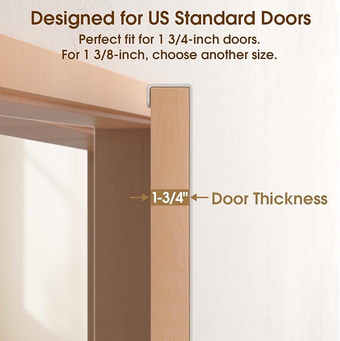 Long Over The Door Hooks with 15.75-inch Arms for Easier Access by Women, Heavy Duty Door Hanger for Winter Coat, L16U, Fits Standard 1 3/4'' Doors, Towel Racks Organization, White