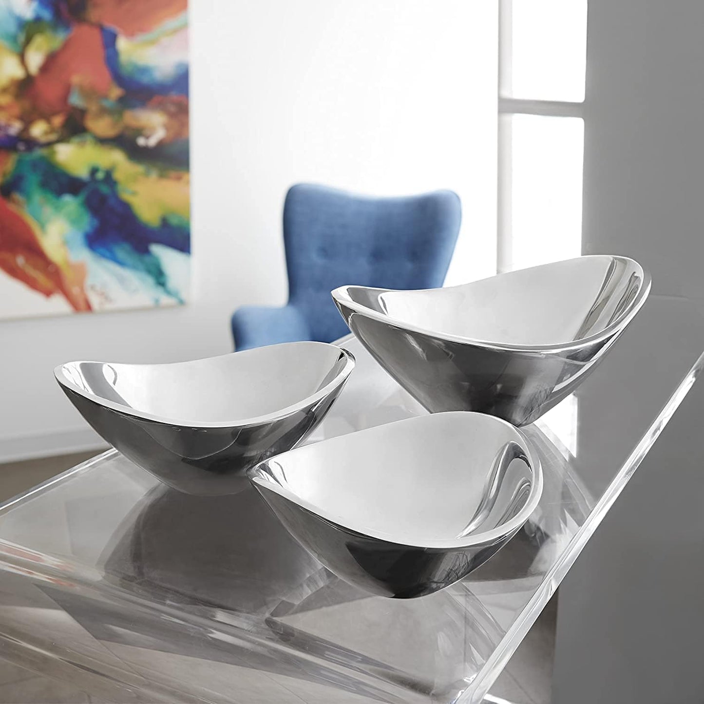 Nambé Grande Butterfly Bowl, 16-Inch Elongated Sculptural Serveware with Winged Curves – Modern Decorative Alloy Serving Bowl & Centerpiece for Dining Table, Buffet, or Home Décor & Entertaining