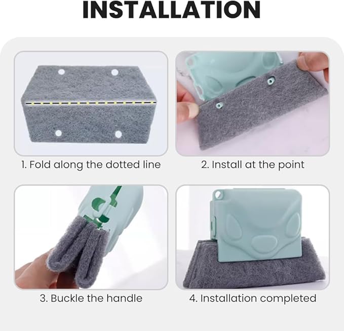 Window Groove Cleaning Brush,2024 New Hand-held Magic Window Track Cleaner Tools Set,Groove Cleaning Brush Window or Sliding Door for Sliding Door, Sill, Tile Lines, Shutter (Green)