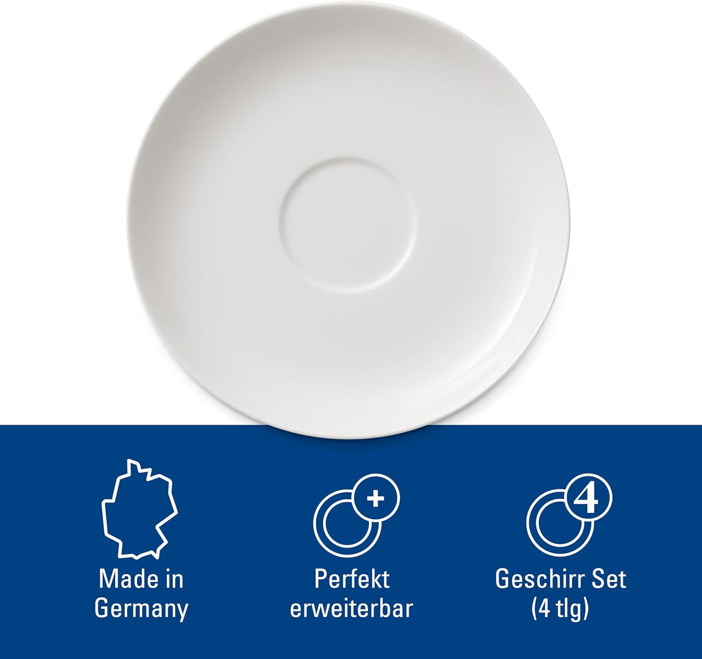 Villeroy & Boch For Me Espresso Cup & Saucer : Set of 2, Premium Porcelain, White