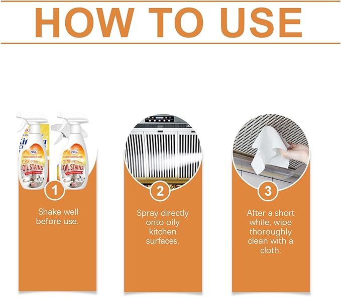 Fiell Heavy-Duty Kitchen Degreaser Foam Cleaner, 8 Fl Oz Heavy Oil Cleaner Stain, Multi Functiona Foam Cleaner Spray, Degreaser Cleaner Heavy Duty (1)