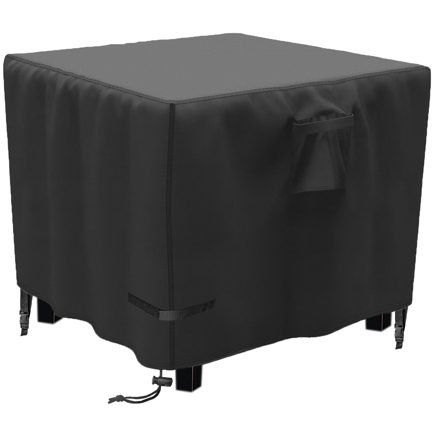 YOWDUTY Propane Fire Pit Cover Square 28 Inch, Waterproof Heavy Duty 600D Gas Fire Pit Table Cover 28x28x25 Inch, Fit 26-28 Inch Firepit Table, All-weather Protection For Patio Fire Table