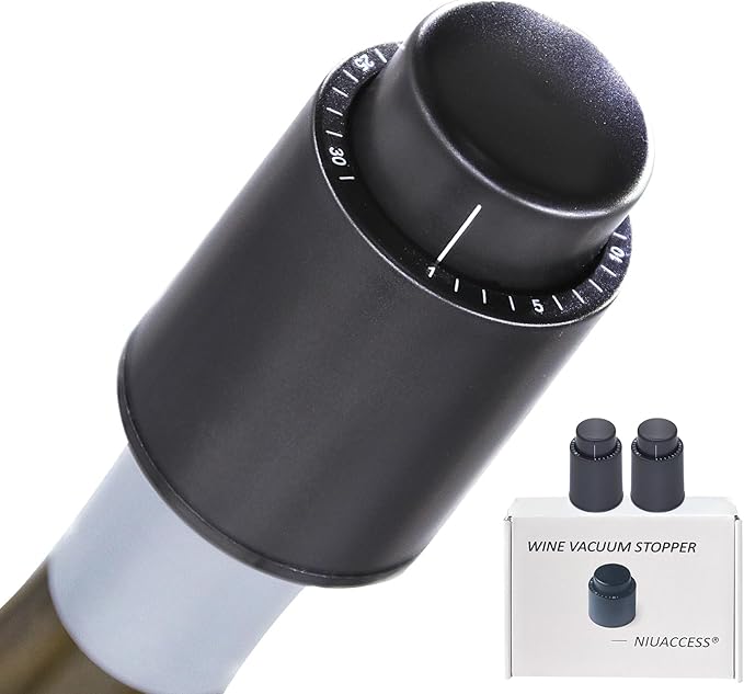 Vacuum Wine Stopper W/Pump, 2-Pack Wine Preservers Savers, Wine Bottle Sealer Blocker, Gifts for Wine Lovers | Reusable Wine Accessories, No Worry Waste Wine