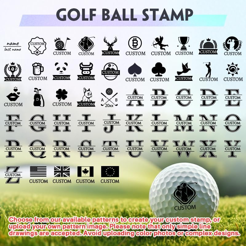 HDSD Custom Golf Ball Markers - Personalized Long Lasting, Includes Ink Bottle - 0.6in, 0.8in - Stand Out on The Course with Unique Markings - Golf Accessories Gift