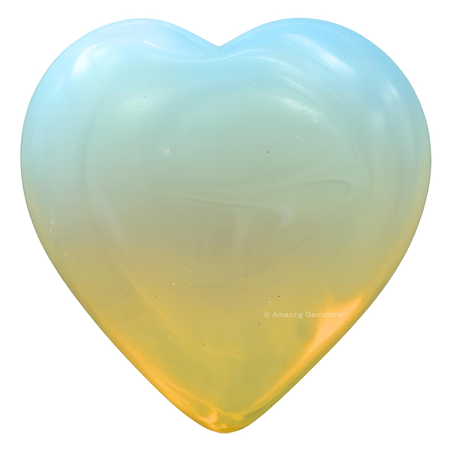 Opalite Crystal Heart Palm Stone - Pocket Massage Worry Stone for Natural Body Chakra Balancing, Reiki Healing and Crystal Grid