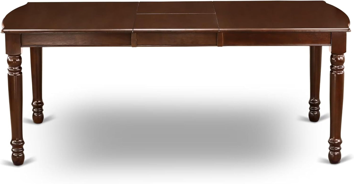 East West Furniture DOML7-MAH-LC 7 Piece Dining Room Table Set Consist of a Rectangle Wooden Table with Butterfly Leaf and 6 Faux Leather Kitchen Dining Chairs, 42x78 Inch, Mahogany