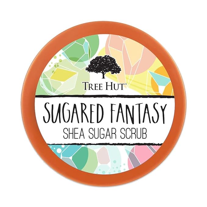 Tree Hut Sugared Fantasy Shea Sugar Scrub, Exfoliating, Hydrating & Moisturizing Body Scrub with Shea Butter & Nourishing Essential Oils, Smooth & Soften Skin, 18 oz