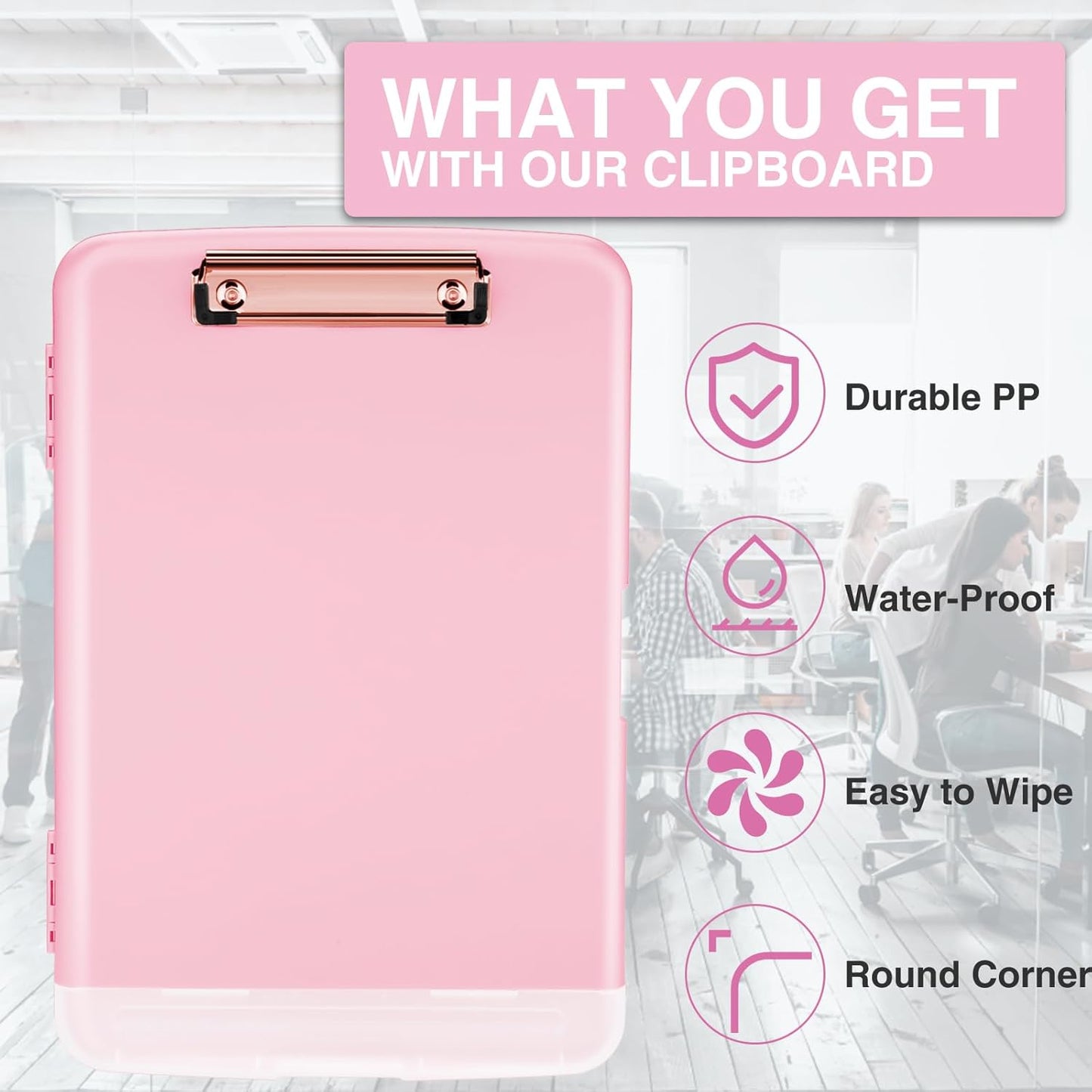 Sooez Clipboards with Storage, High Capacity Clip Boards 8.5x11 with Storage, Heavy Duty Nursing Clipboard Folder, Plastic Clipboard with Pen Holder for Women Teachers Work, School & Office Supplies