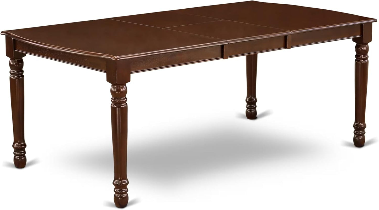 East West Furniture DODA5-MAH-27 5 Piece Dining Room Set Consists of a Rectangle Wooden Table with Butterfly Leaf and 4 Polyester Fabric Upholstered Chairs, 42x78 Inch, Mahogany