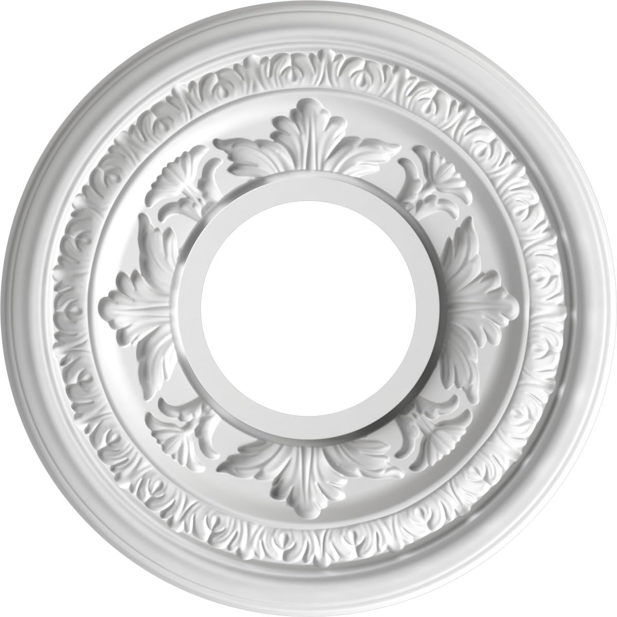 Ekena Millwork Cmp10Bacsv Baltimore Thermoformed Pvc Ceiling Medallion (Fits Canopies Up To 4 1/4), 10Od X 3 1/2Id X 3/4P, Metal