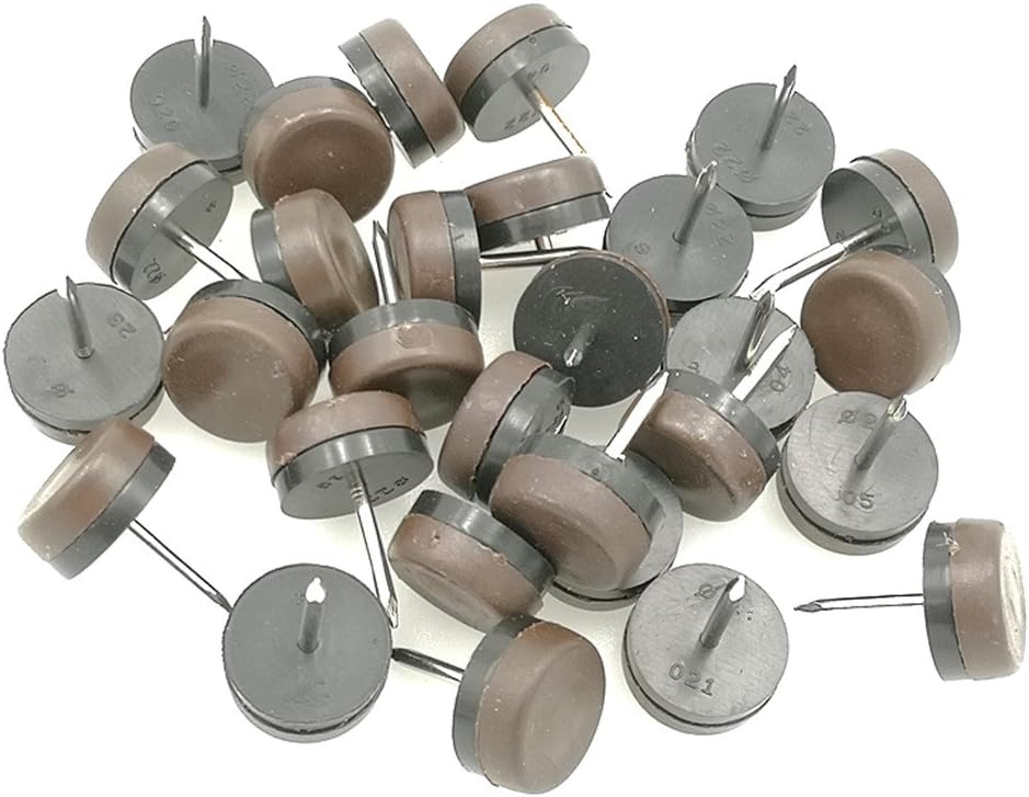 ALIMITOPIA 40pcs Furniture Glide Nail-in Thickened Nylon Chair Glide Slider Furniture Pad Floor Protector for Wooden Furniture Chair Tables Leg Feet(Φ24mm or 0.95";Brown)