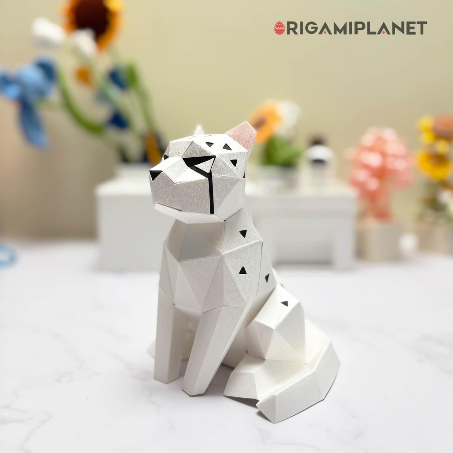 ORIGAMIPLANET Leopard 3D Origami Paper Craft Kit, Creative Handmade Paper Sculpture Art for Home Decor, Unique Pre-Cut DIY Cute Animal Models Origmai Papercraft Set, Present for Teens & Adults