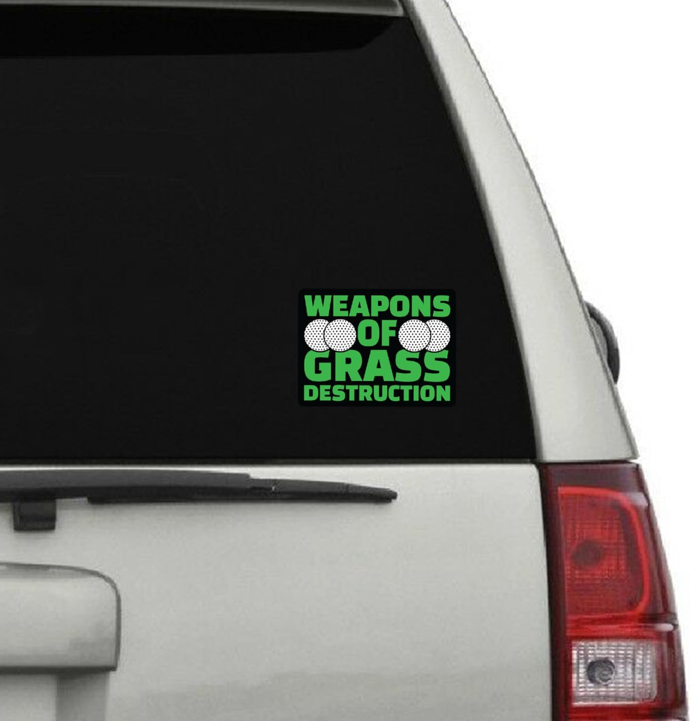 Funny Golf Stickers – Choose from 10 Humorous Designs – Durable Waterproof Vinyl Decals for Cars, Golf Carts, Laptops, Windows, Bumpers & More – 5 Inch (Grass Destruction)
