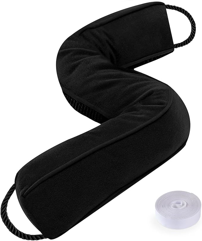 Sunolga Door Draft Stopper Blocks Hot and Cold Air with Removable Washable Cover for Bottom of Door, All-Season Seal for Noise, Light, Wind, Door Sweep for Gaps Up to 3", Home Essentials, 32", Black