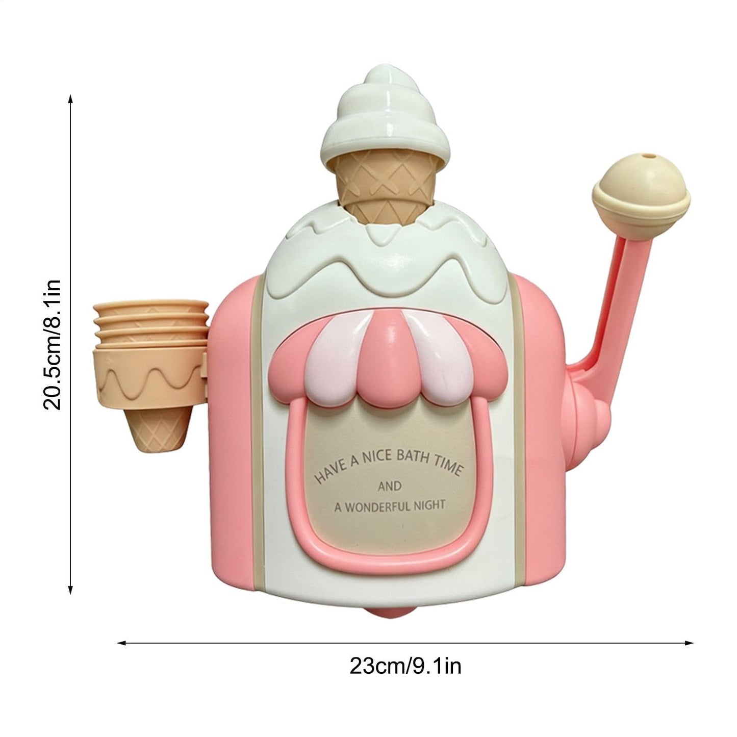 Ice Cream Foam Bath Bubble Maker, Educational Ice Cream Bath Toy, Fun Baths Bubble Maker with Suction Cup, for Boys Girls Pool Home Indoor Playtime