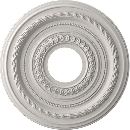 Ekena Millwork Cmp13Cogbw Cole Thermoformed Pvc Ceiling Medallion (Fits Canopies Up To 4 1/4), 13Od X 3 1/2Id X 3/4P, Ultracover