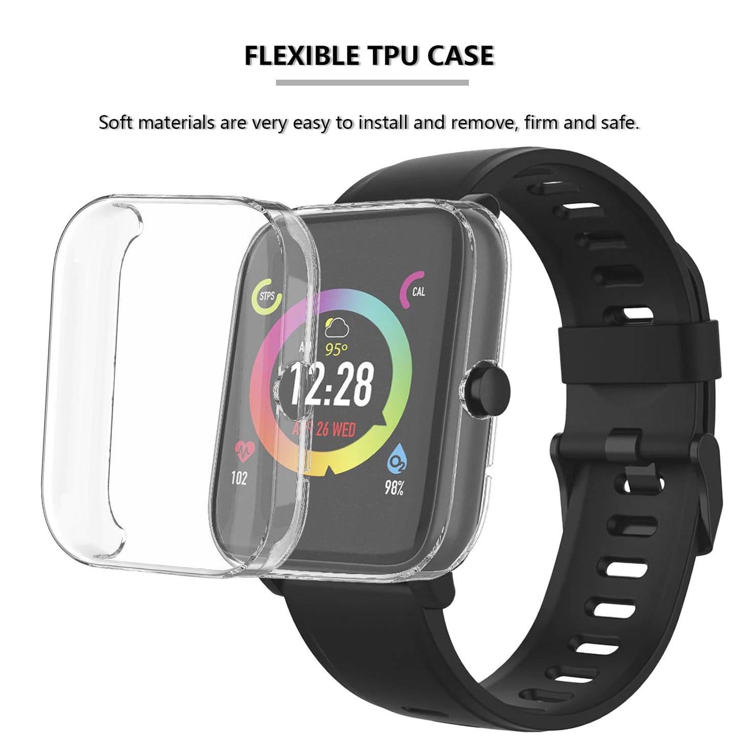 [2-Pack] Screen Protector Compatible With 3Plus Vibe Lite (Not For Bt) Case, Soft Tpu Plated Case All-Around Protective Screen F