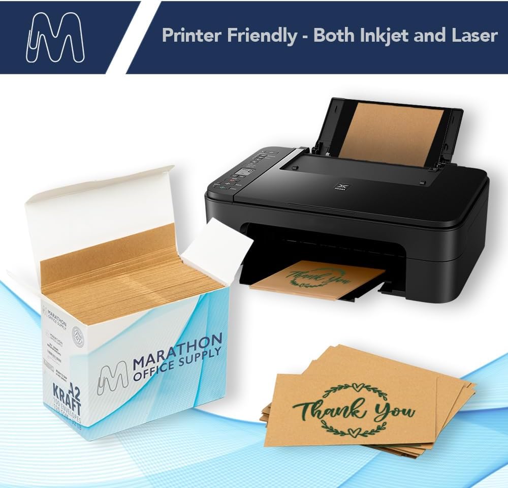 MOS A2 Kraft Envelopes 4.4 x 5.75 Inch 500 Pack — Brown Self-Seal Heavyweight Invitation Envelopes for Greeting Cards, RSVP, Card Making, Wedding Invitations, Business Mailings