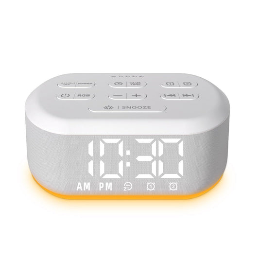 Small Digital Alarm Clock for Bedrooms Sound Machine with 30 Soothing Sound Plug in Bedside Clock with Night Light Noise Machine Battery Backup 15 Wake up Sound Clock for Teen Kid Heavy Sleeper Snooze
