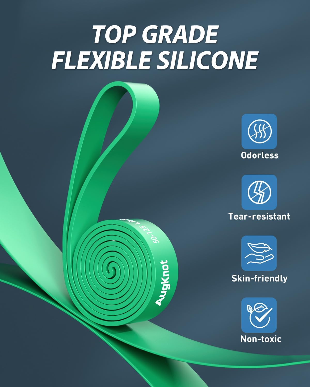Resistance Bands for Working Out: 5-Levels Exercise Bands Set - Pull Up Assistance Elastic Silicone - Physical Therapy/Training/Stretching- Home Gym for Women and Men