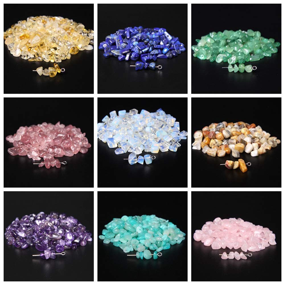 Natural Chip Stone Beads Dalmation Spot 5-8mm About 400 pieces Irregular Gemstones Healing Crystal Loose Rocks Bead Hole Drilled DIY for Bracelet Jewelry Making Crafting (5-8mm, Dalmation Spot Jasper)