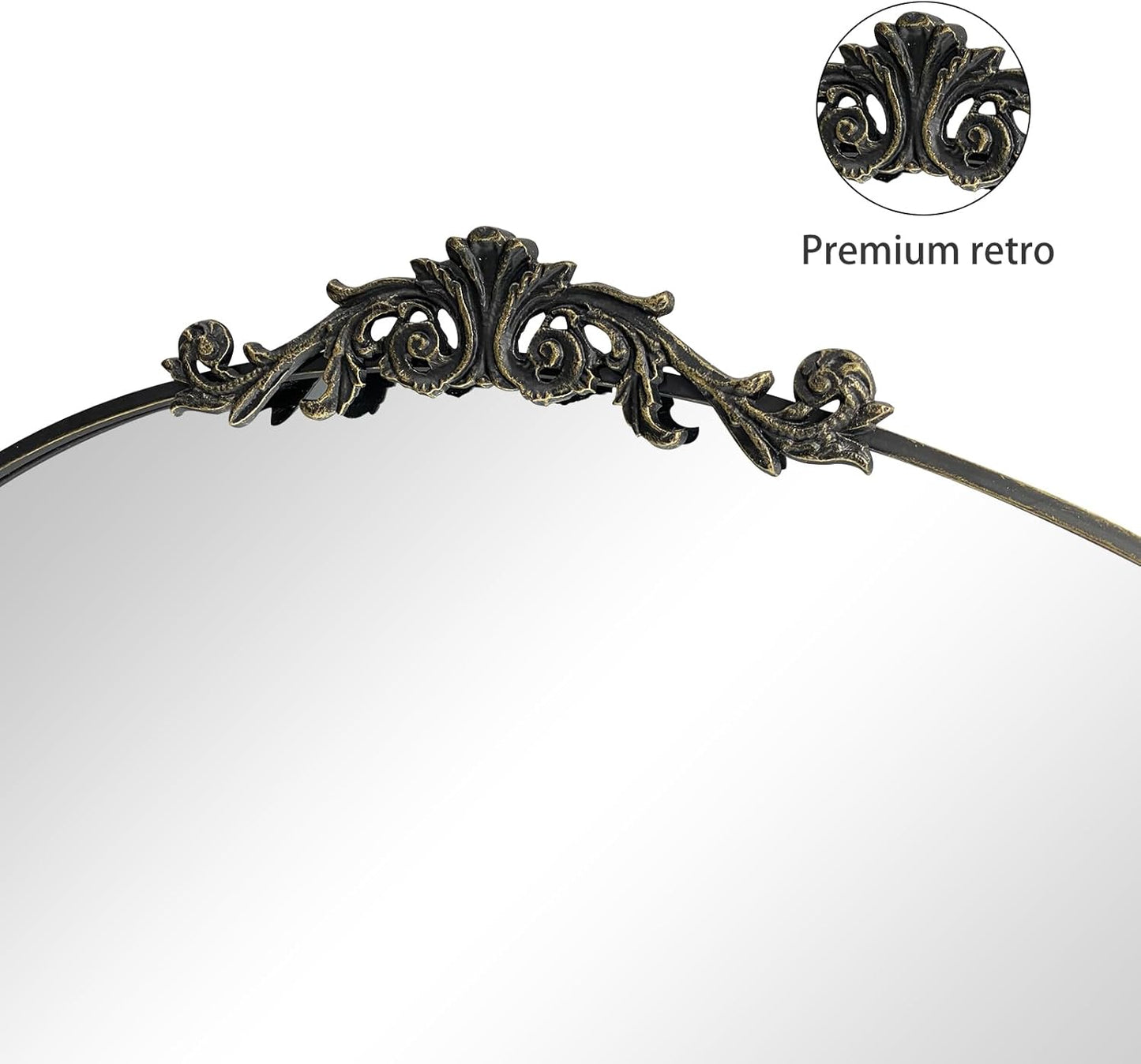 Wall Mirror Window Decorative Traditional Mirrors Antique Arched Farmhouse for Living Room Bedroom Entryway Bathroom Vanity 30 * 36 * 1.2,Black